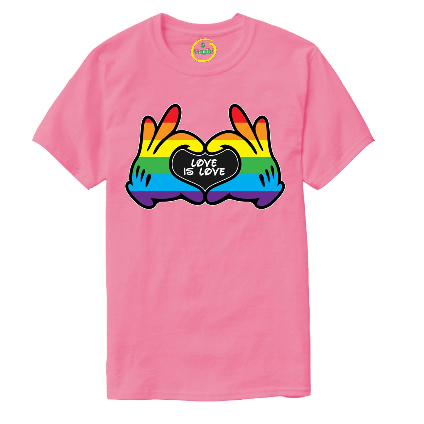 Gay Pride Love is Love Heart T-Shirt