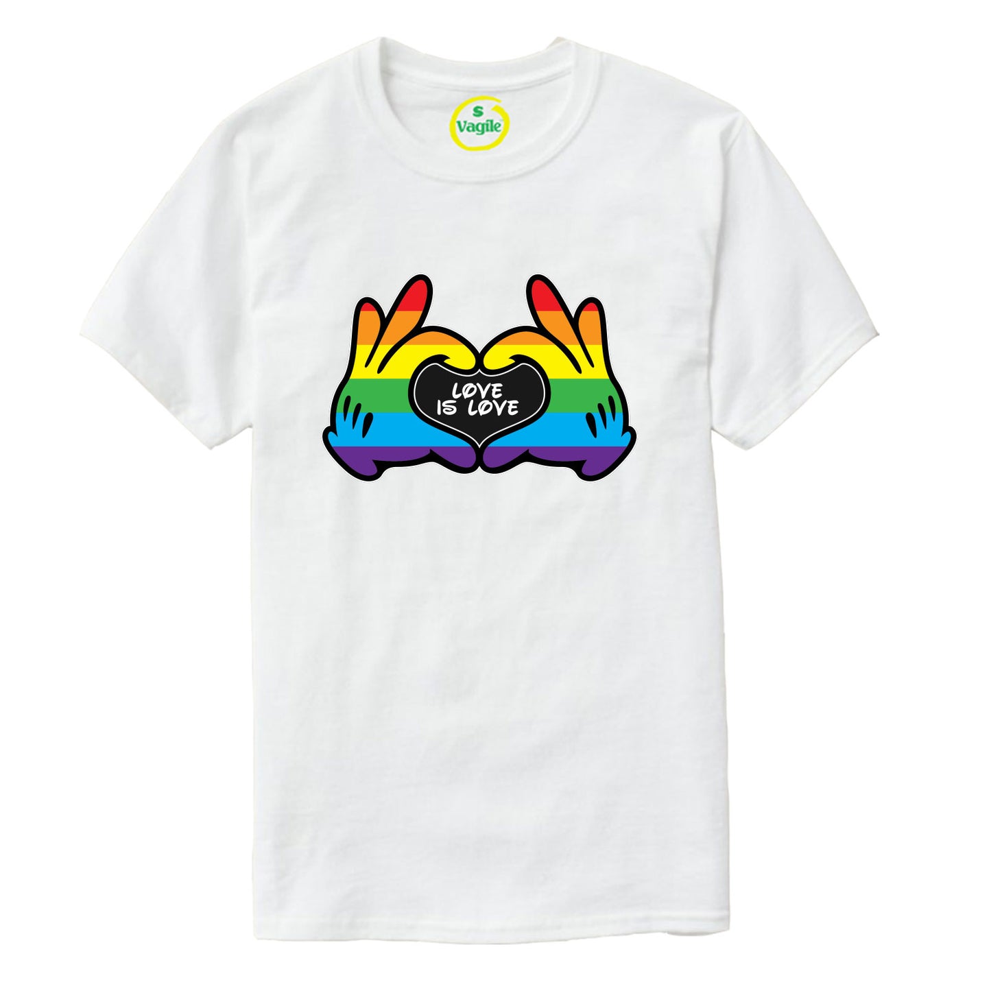 Gay Pride Love is Love Heart T-Shirt