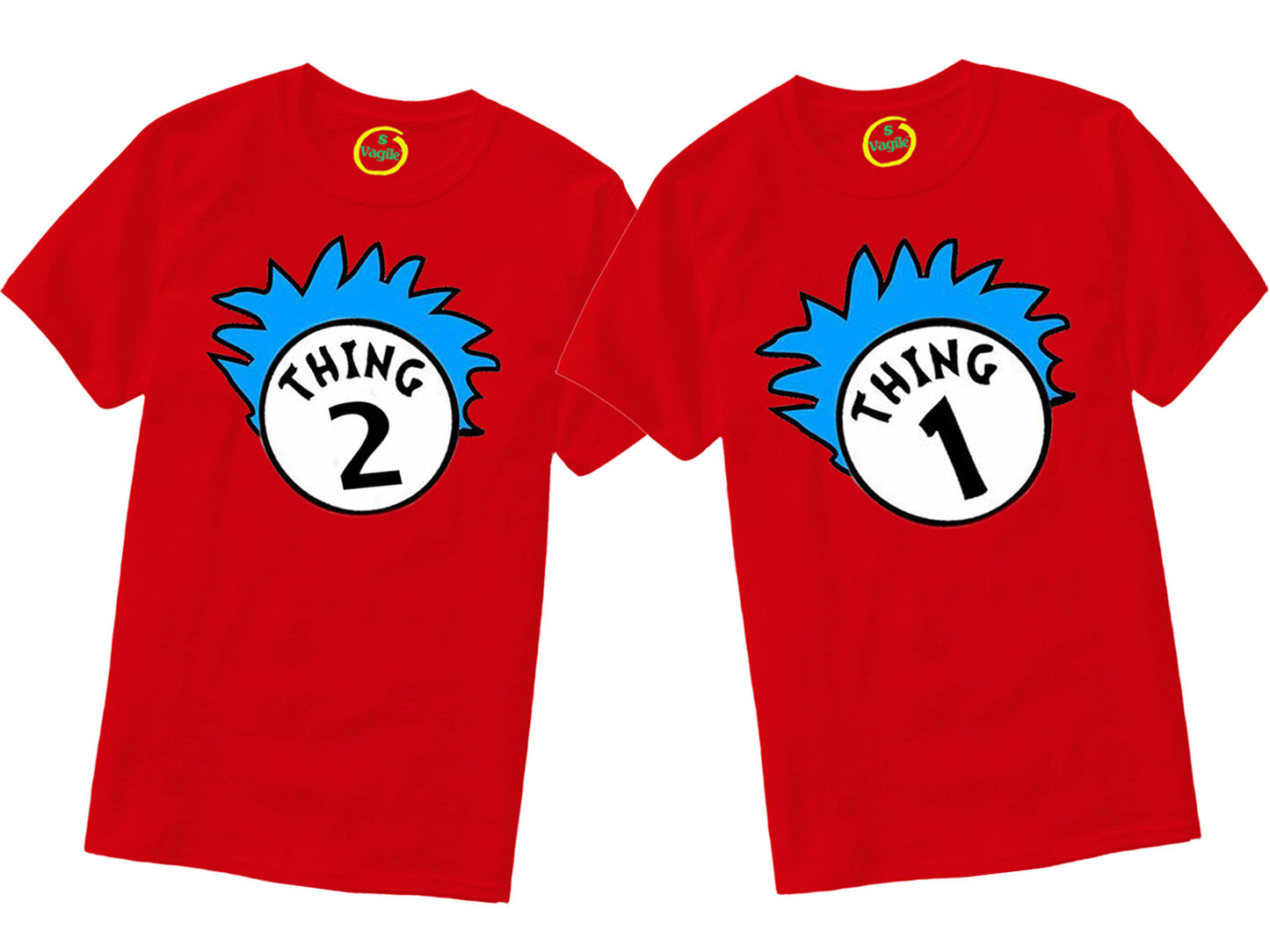 Dr Seuss Cat in the Hat TShirts Thing 1–Thing 2 Couple T-shirts