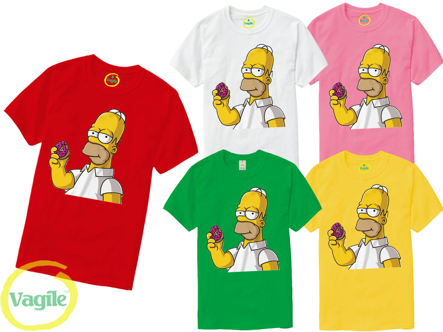 Homer Simpson Donuts Cartoon T-shirt