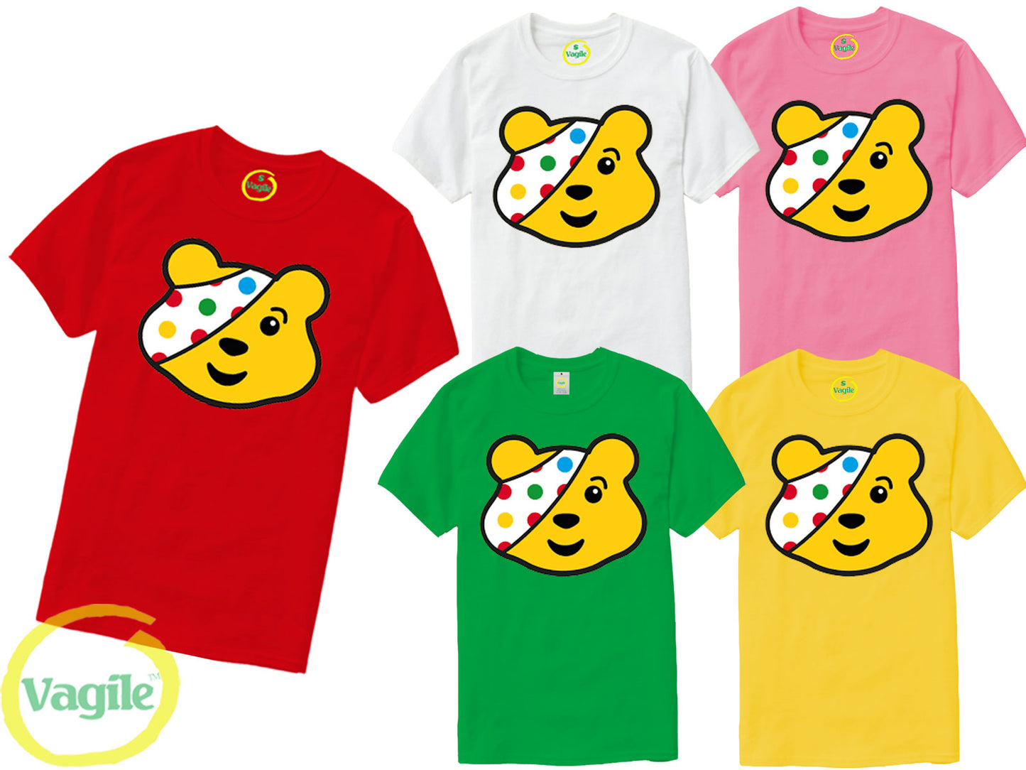 Spotty Face Pudsey Bear Kids T Shirt