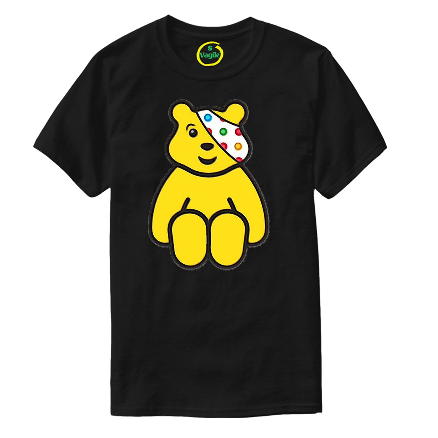 Spotty Sitting Pudsey Bear Kids T Shirt