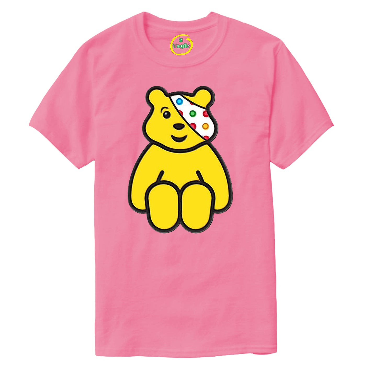 Spotty Sitting Pudsey Bear Kids T Shirt