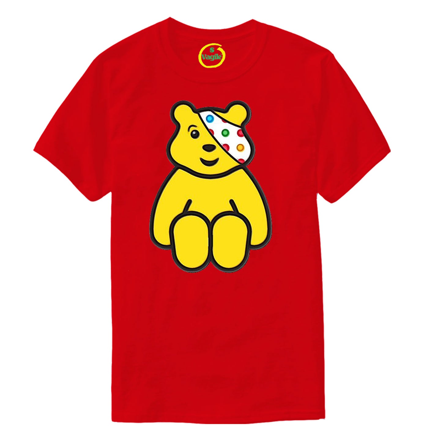 Spotty Sitting Pudsey Bear Kids T Shirt