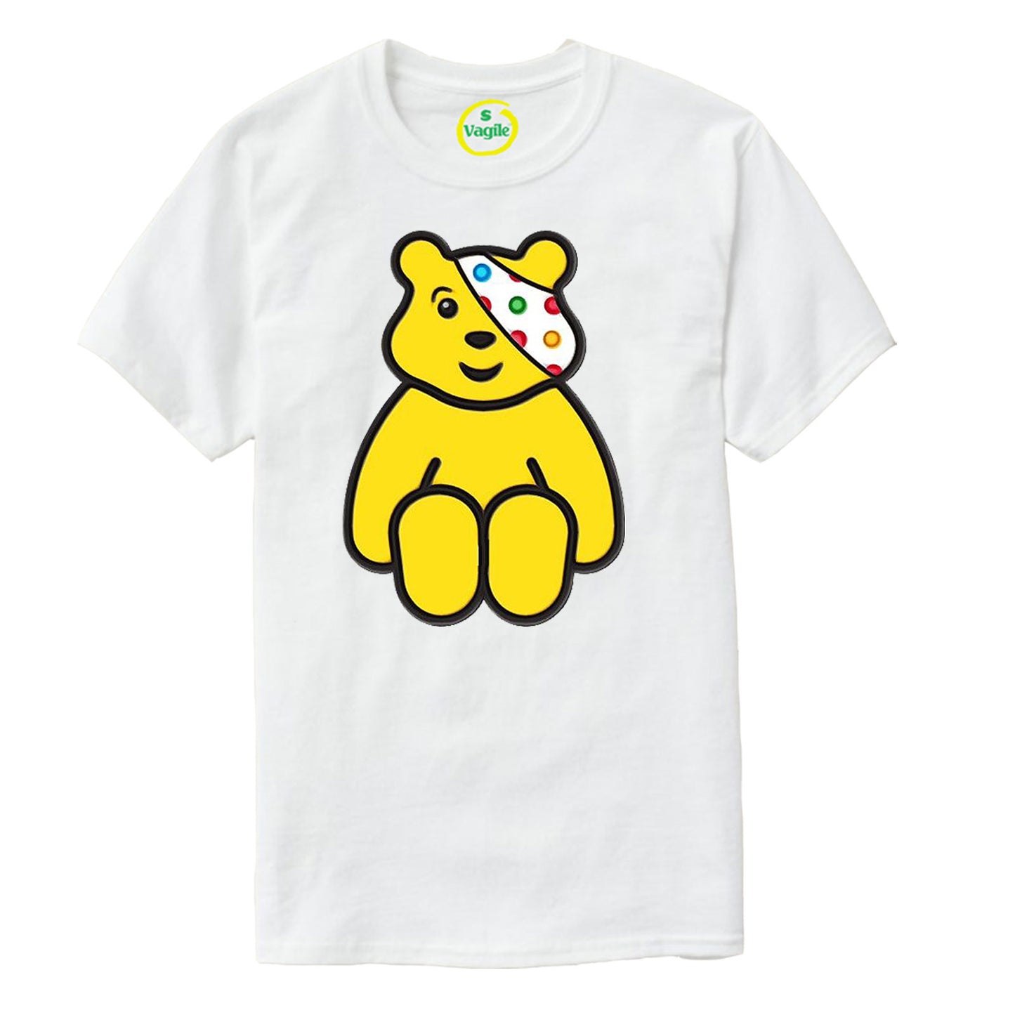 Spotty Sitting Pudsey Bear Kids T Shirt