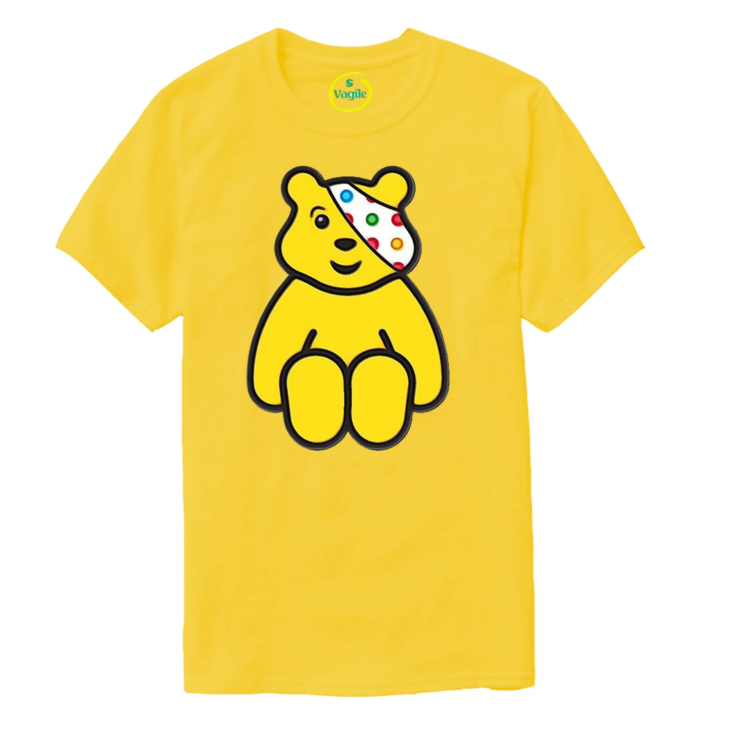 Spotty Sitting Pudsey Bear Kids T Shirt
