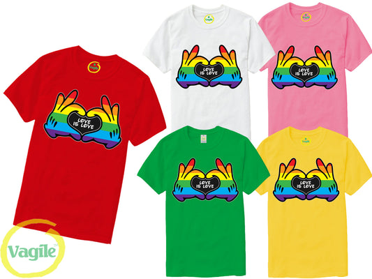 Gay Pride Love is Love Heart T-Shirt